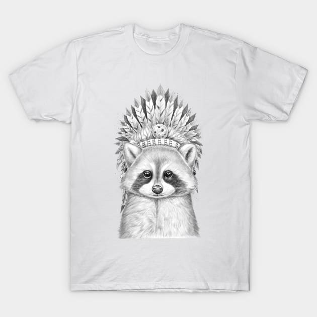 Raccoon apache T-Shirt by NikKor